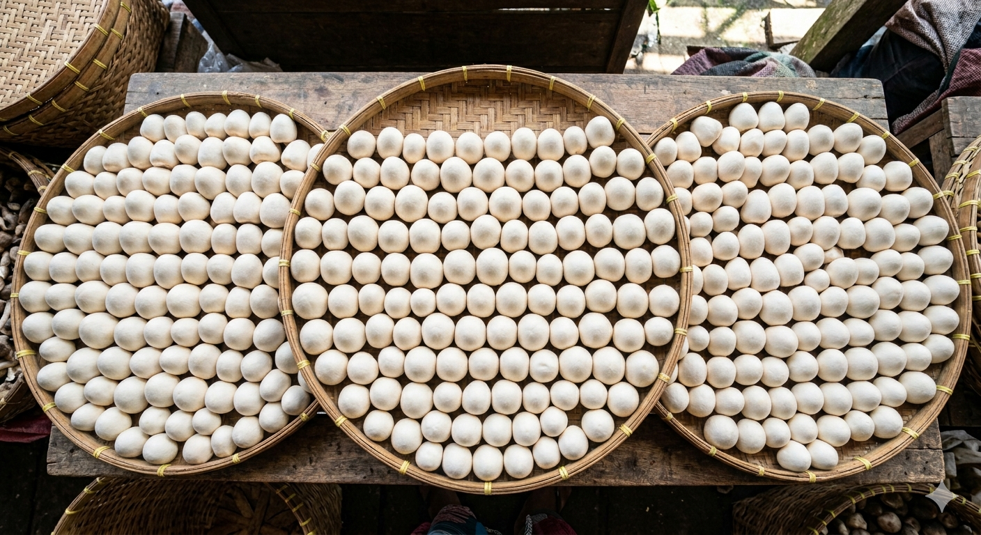 Petani jamur merang segar